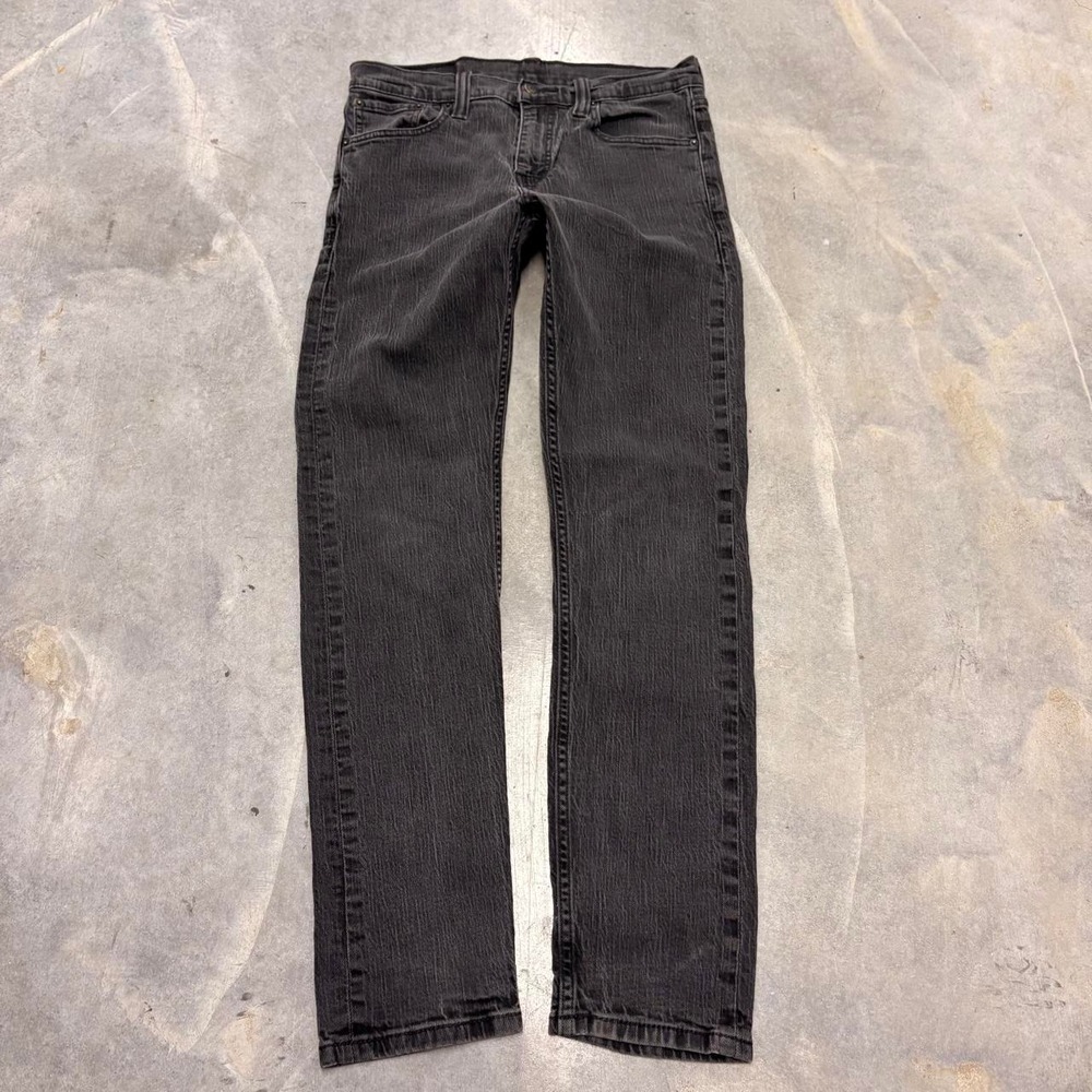 Levis 508 Black Washed Denim Jeans 29x32 Slim Tapered Grunge Y2K Mens Pants
